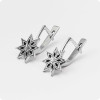 Серьги с Оберегом Алатырь из серебра (без круга)